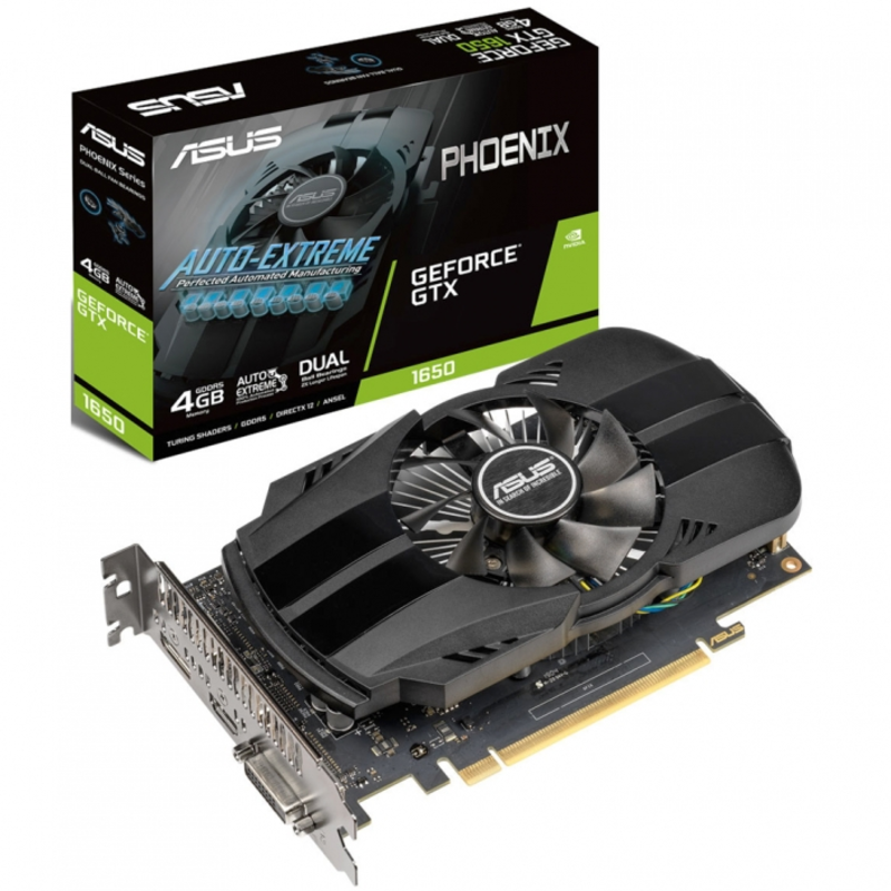 Видеокарта 4Gb <PCI-E> ASUS PH-GTX1650-4G <GTX 1650, GDDR5, 128bit, DVI, HDMI, DP, Retail>