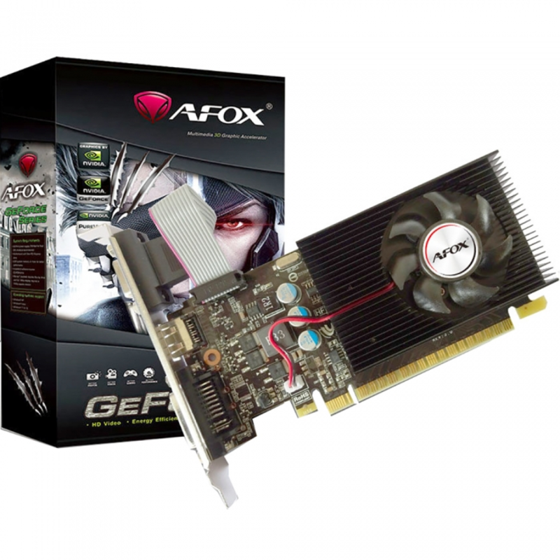 Видеокарта AFOX Geforce GT220 1GB DDR3 128Bit DVI HDMI VGA LP Single Fan