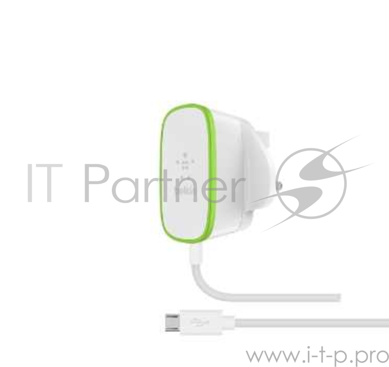 Зарядное устройство Belkin HOME CHARGER W/ WIRED MICROUSB CBL,12W,6',WHT