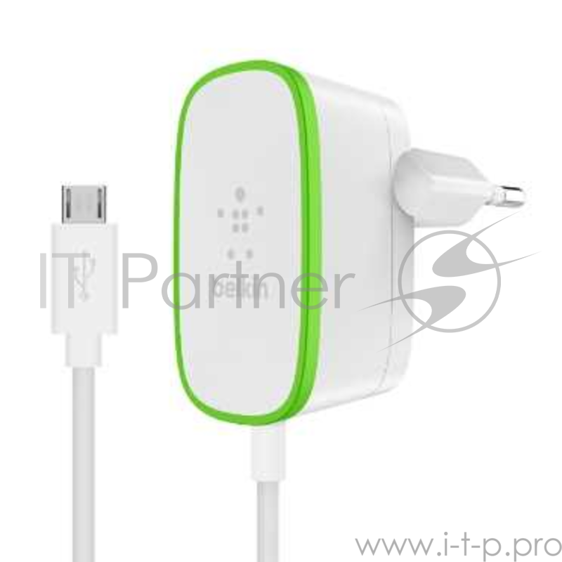 Зарядное устройство Belkin HOME CHARGER W/ WIRED MICROUSB CBL,12W,6',WHT