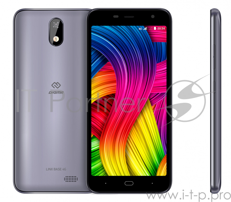 Смартфон Digma Base 4G Linx 8Gb 1Gb серый моноблок 3G 4G 2Sim 5.34