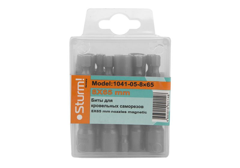 Сверла,коронки,наборы Sturm 1041-05-8x65 Насадка для кровельных саморезов 8х65мм, 10шт,МАГНИТ.НАКОН,ПЛАСТИК.БОКС 1041-05-8x65