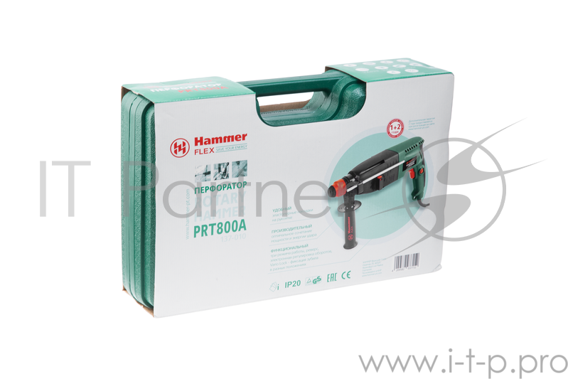 Перфоратор Hammer Flex PRT800A 29266 137-010 {Перфоратор 800 Вт SDS+ 26мм 0-780об/мин 2.6Дж 3 режима кейс}