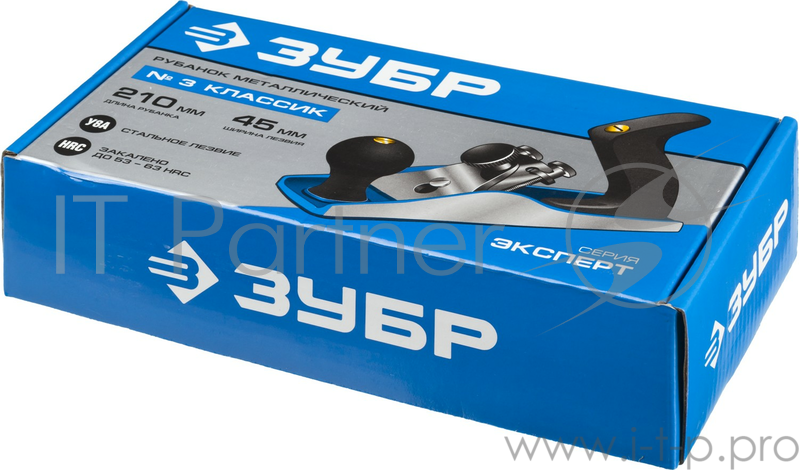 Рубанок ЗУБР 18500 ЭКСПЕРТ металлический, литой, с регулируемым лезвием 45мм, 210х55мм