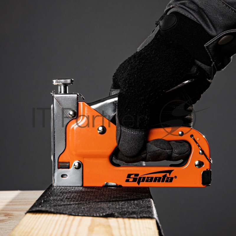 Степлер SPARTA 42002 мебельный регулируемый со скобами 200шт тип скобы №53 6-14мм