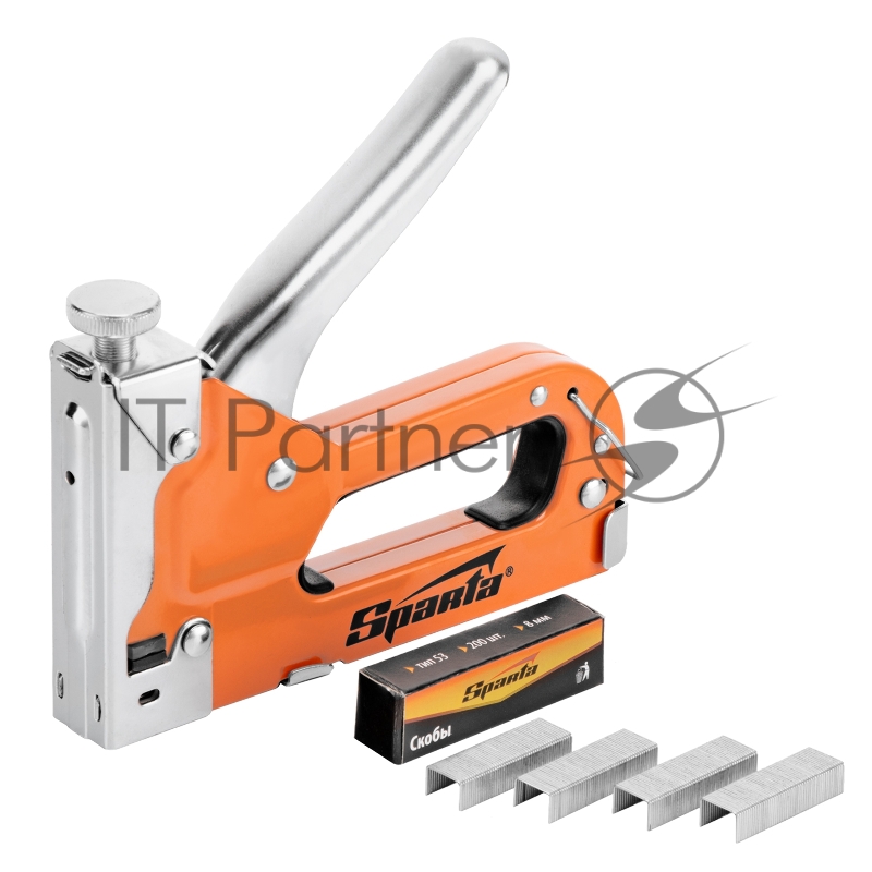 Степлер SPARTA 42002 мебельный регулируемый со скобами 200шт тип скобы №53 6-14мм