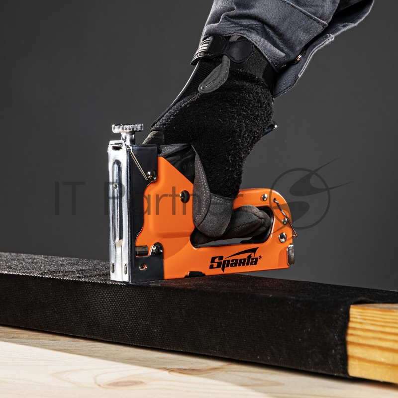 Степлер SPARTA 42002 мебельный регулируемый со скобами 200шт тип скобы №53 6-14мм