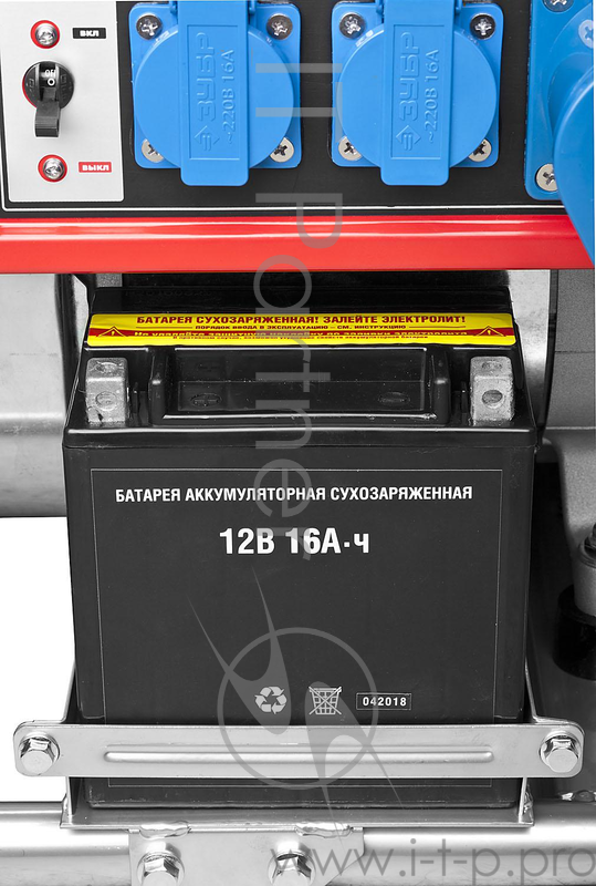 Бензиновый генератор ЗУБР ЗЭСБ-6200-ЭА 6200/5700Вт 220/12В 4ткт ручной и эл.пуск автопуск