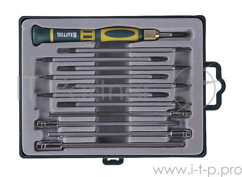 Наборы отверток Набор KRAFTOOL Отвертки для точных работ с насадками, в боксе, 12 предметов 25611-H12