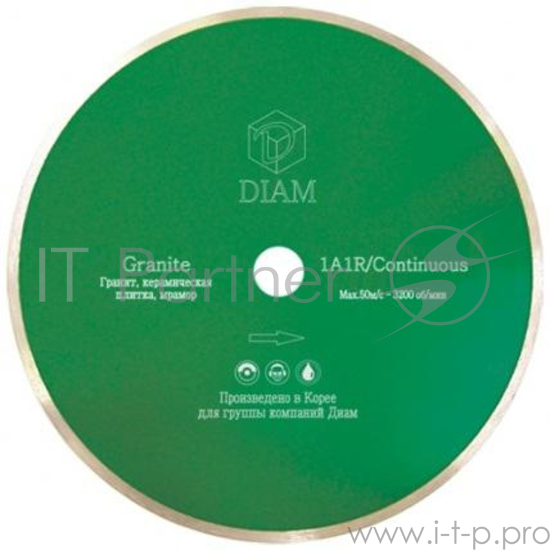 Круг алмазный DIAM Ф250x32/25.4мм 1A1R GRANITE 1.6x7мм по граниту