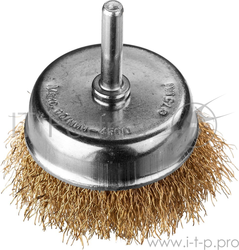 Кордщетка DEXX 35109-075 чашечная со шпилькой витая сталь0.3мм d75мм
