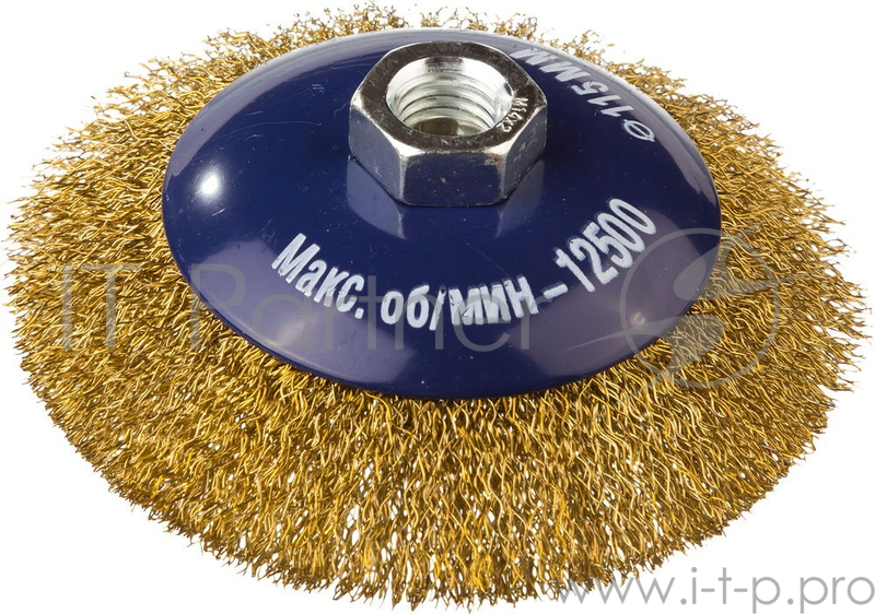 Кордщетка DEXX 35105-115 коническая М14 для УШМ витая сталь0.3мм d115мм
