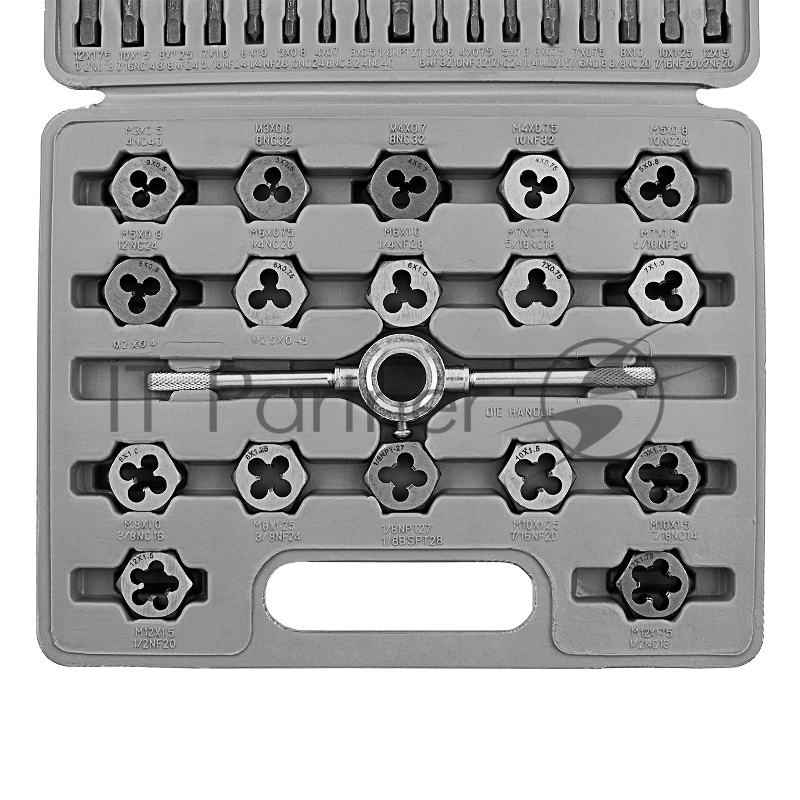 Набор метчиков и плашек SPARTA 773155 м3-м12 40 предметов в пластиковом кейсе