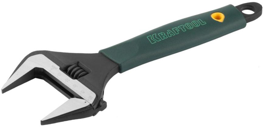 Ручной инструмент KRAFTOOL 27258-15 Ключ разводной {Cr-V,фосфатир,эргоном рукоятка из эластомера,увелич зев,угол наклона губок 15град,150мм/6