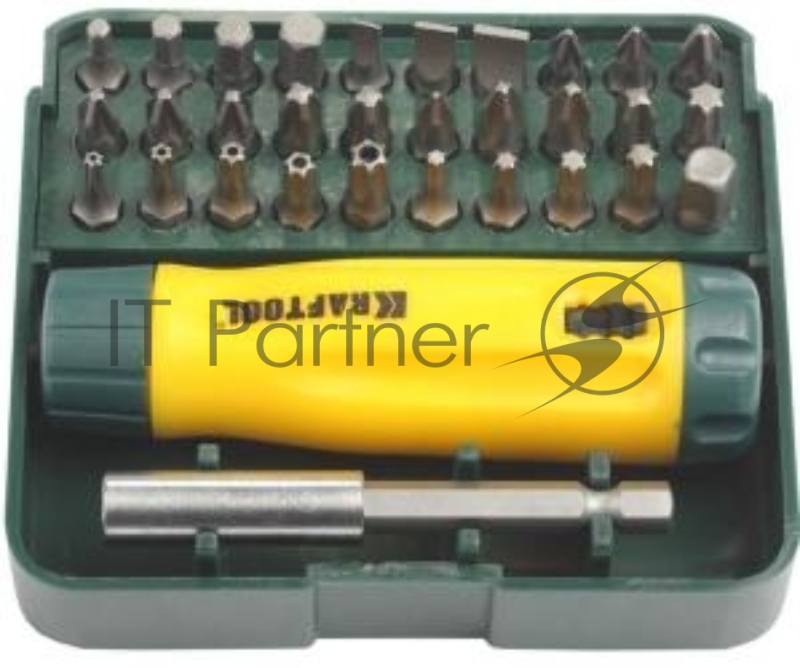 Наборы отверток Набор KRAFTOOL Отвертка реверсивная с битами и адаптером, Cr-V, 32 предмета 26142-H32