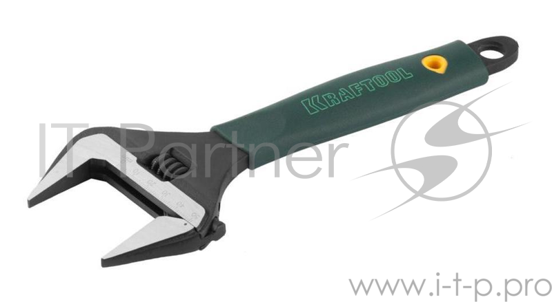 Ручной инструмент KRAFTOOL 27258-20 Ключ разводной { Cr-V,фосфатир,эргоном рукоятка из эластомера,увелич зев,угол наклона губок 15град,200мм/8,38мм }