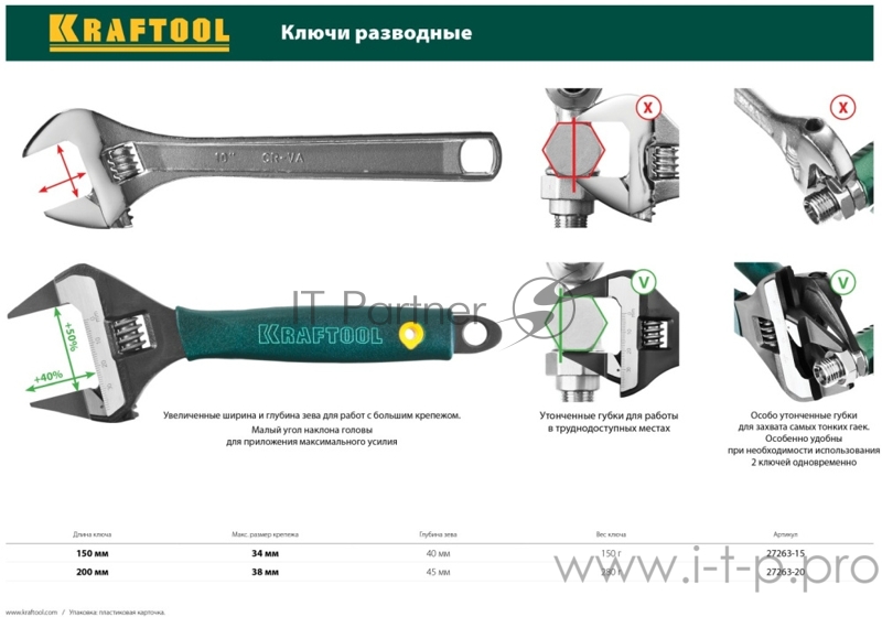 Ключ разводной KRAFTOOL