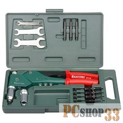 Заклепочник KRAFTOOL RX-33 31178 0-360°, резьбовые М3-6, вытяжные d=2,4-4,8 мм, штифты М4-6