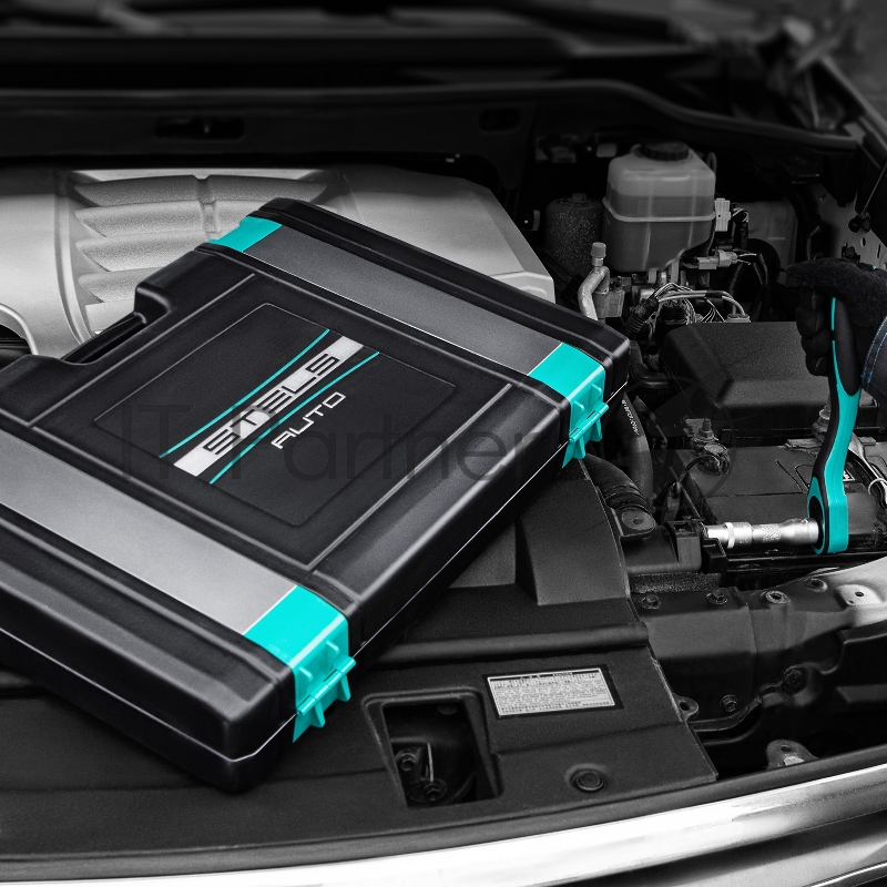 Набор инструментов c 1/4 1/2 cr-v s2 усиленный кейс 119предм.