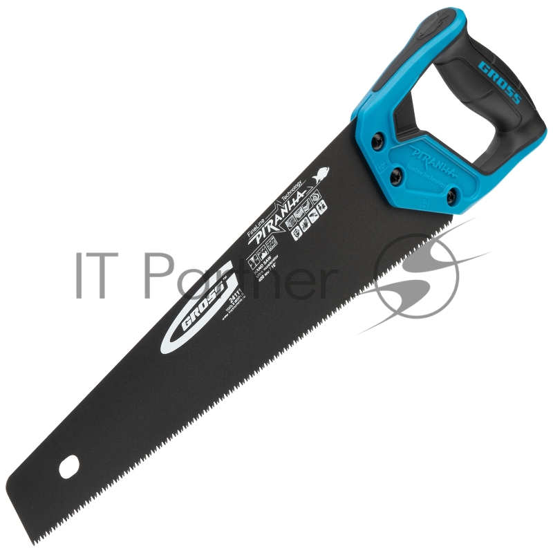 Ножовка GROSS 24111 по дереву 40 3D кал.зуб тефл.покр.полотна 2-х комп.рук-ка