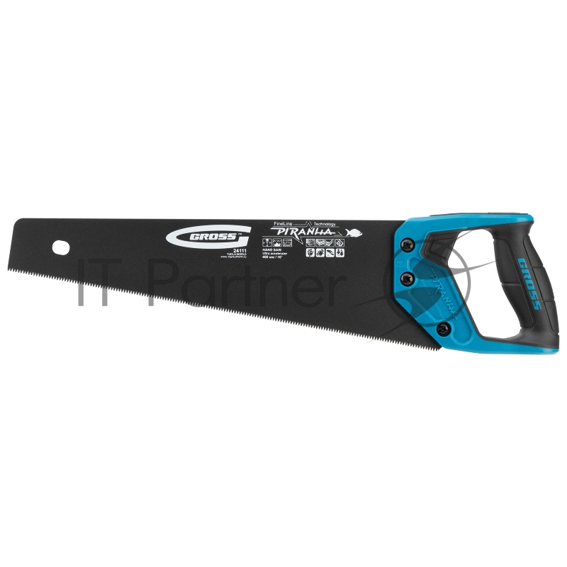 Ножовка GROSS 24111 по дереву 40 3D кал.зуб тефл.покр.полотна 2-х комп.рук-ка