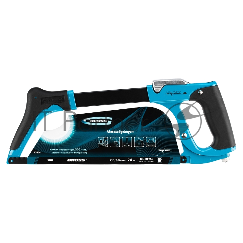 Ножовка GROSS 77604 по металлу piranha 300мм рычажный механизм натяжения полотна