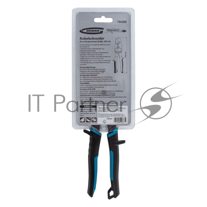 Кабелерез GROSS 78450 piranha 240мм двухкомпонентные рукоятки диаметр кабеля до 14мм