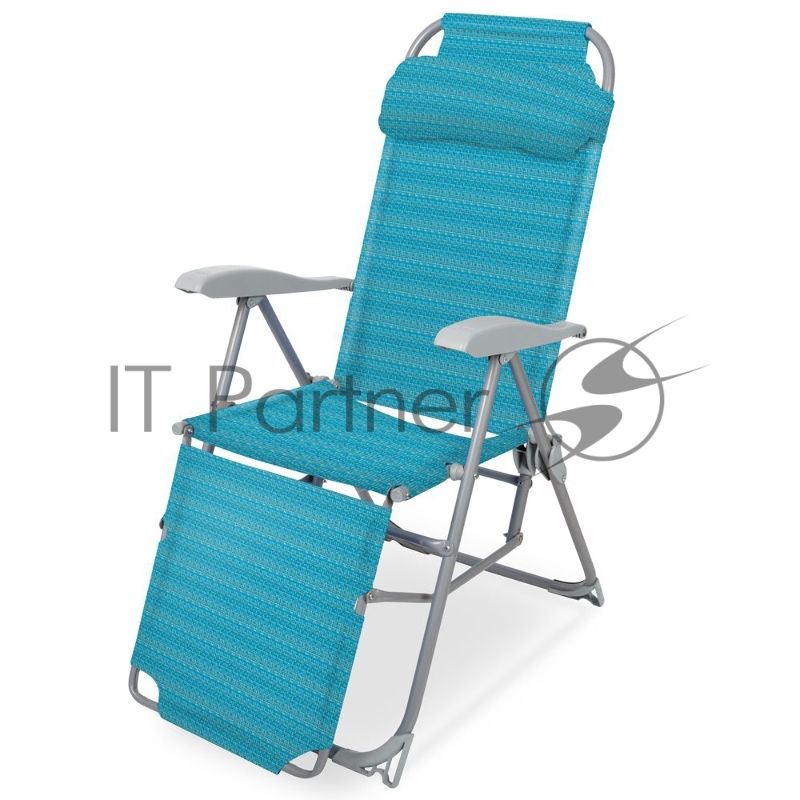 Кресло-шезлонг НИКА К3 с подножкой складное, бирюзовый (сетка)