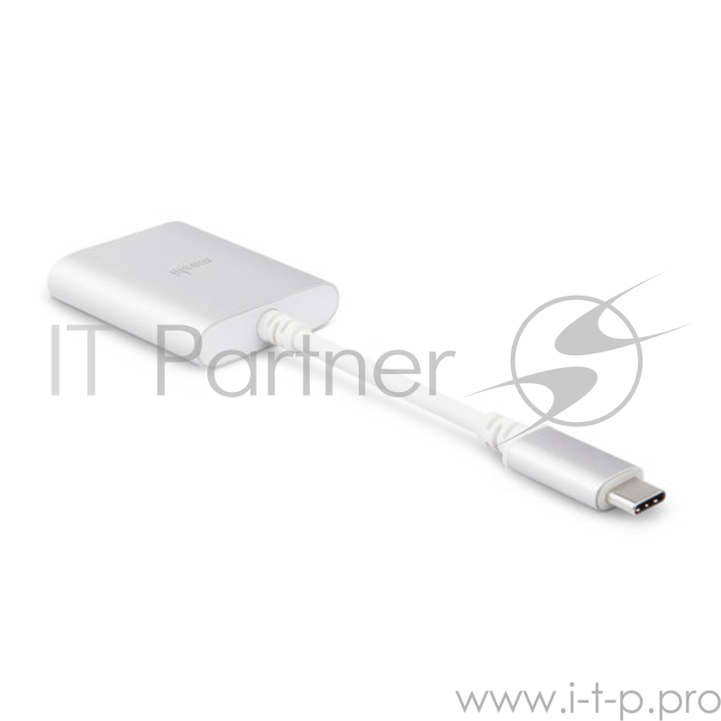 Адаптер Moshi USB-C Digital Audio Adapter. Интерфейс USB-C. Порт USB-C для зарядки, порт 3.5 мм. AUX. Цвет серебристый.