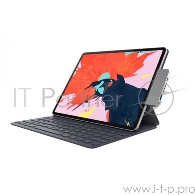 USB-хаб HyperDrive 6-in-1 USB-C Hub для iPad Pro. Порты: USB-C, HDMI, USB-A, SD, Micro SD, 3.5mm AUX. Цвет серый космос.