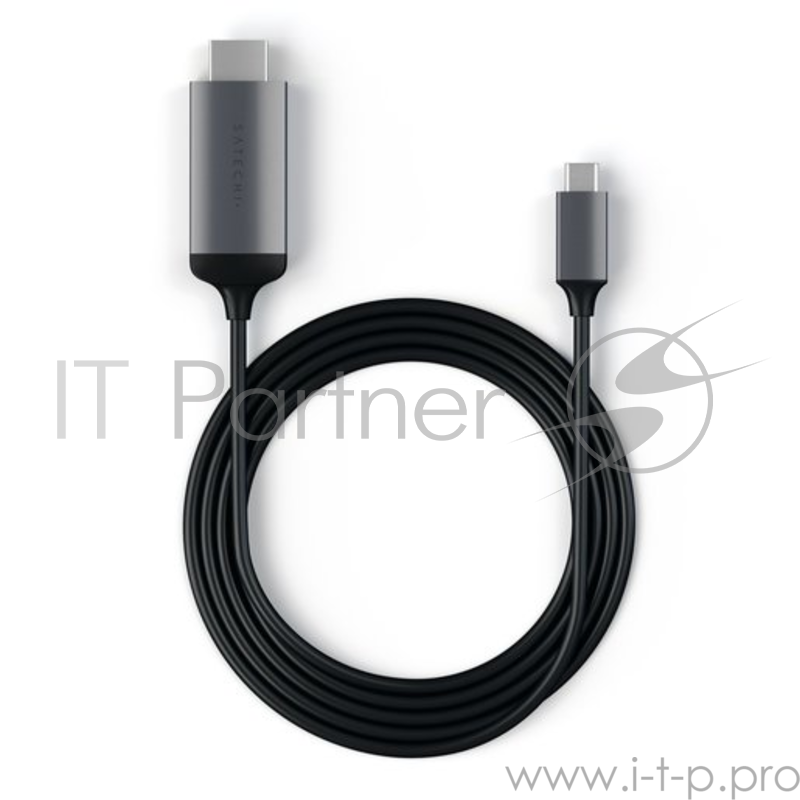 Провод Satechi USB Type-C to HDMI 4K. Поддержка разрешения 4K. Длина 1,8 м. Цвет серый космос.