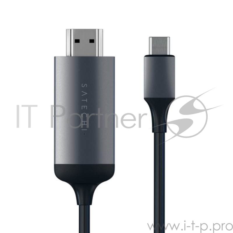 Провод Satechi USB Type-C to HDMI 4K. Поддержка разрешения 4K. Длина 1,8 м. Цвет серый космос.