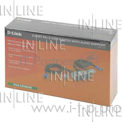 Переключатель D-Link KVM-121 Переключатель на 2 компьютера (кабели в комплекте)