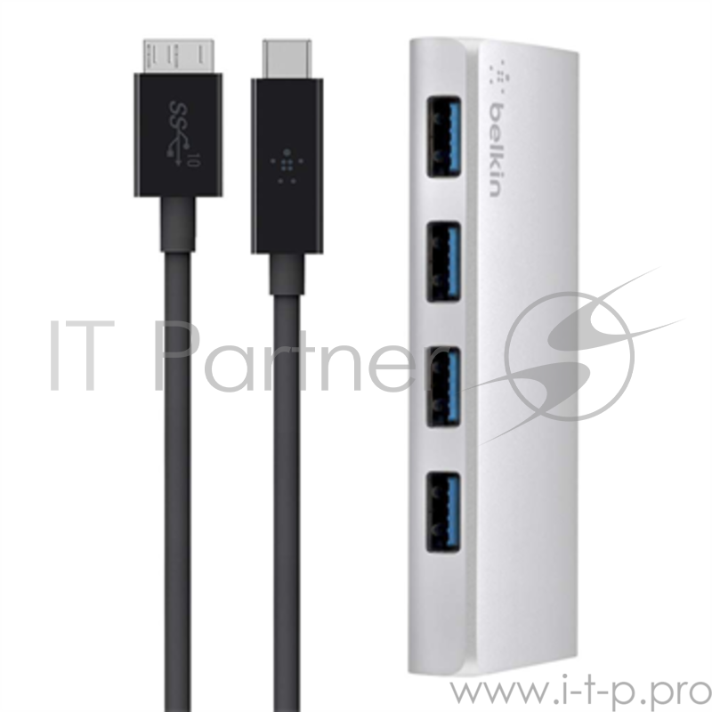 Расширитель портов ввода-вывода Belkin 4-PORT HUB + USB-C CBL/MICRO-B 3.1,USB 3.0