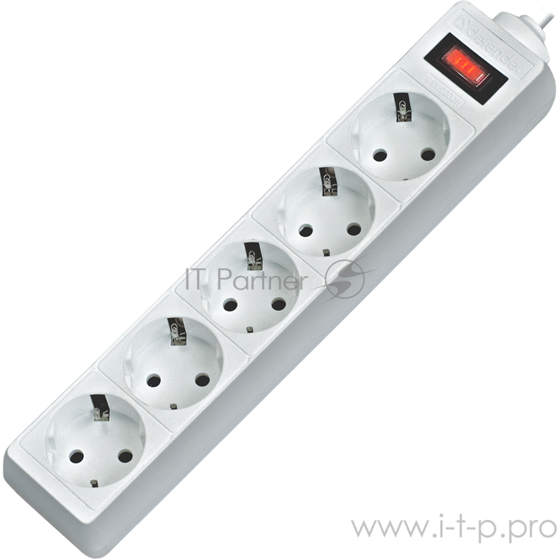 Сетевой фильтр Defender Фильтр ES, 5.0м, 5 розеток белый 99483