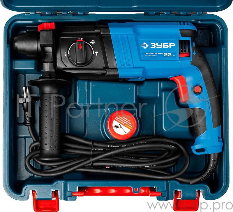 Перфоратор ЗУБР Перфоратор SDS-plus ЗП-22-650 К { реверс, горизонтальный, 2,3Дж, 0-1950 об/мин, 0-6200уд/мин, 650Вт, кейс }