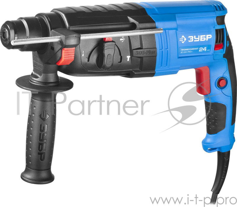 Перфоратор ЗУБР Перфоратор SDS-plus ЗП-24-750 К {реверс, горизонтальный, 2.6Дж, 0-1100об/мин, 0-4500уд/мин, 750Вт, кейс}