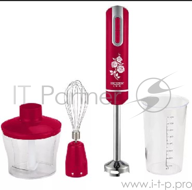 Блендер DELTA LUX DL-7039B красный DELTA LUX DL-7039B крвсный Номинальная потребляемая мощность 800 Вт. Объем чаши мини-измельчителя 860 мл. Объем мерного стакана 600 мл. Индикатор сети с LED-подсветкой кнопок. Нож и насадка из нержавеющей стали с 4