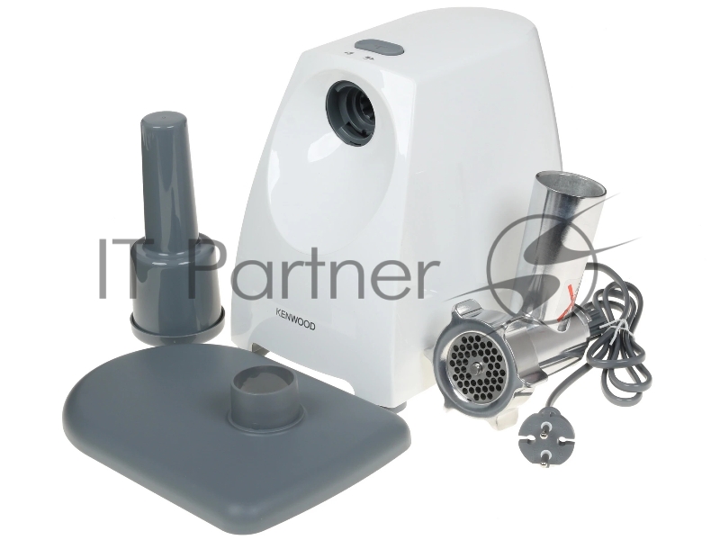 Kenwood, MG-360, Мясорубка 1400Вт, реверс, насадка для приготовления колбас, насадка для кеббе, 3 диск для фарша 3 мм, 4.5 мм, 8 мм, бургер-пресс