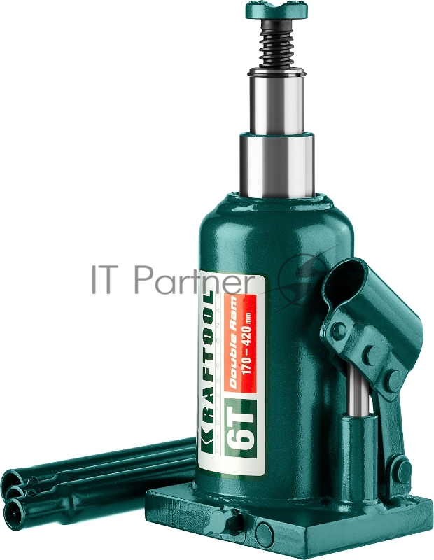 Домкрат KRAFTOOL 43463-6 гидравлический бутылочный double ram сварной телескопический 6т 170-420мм