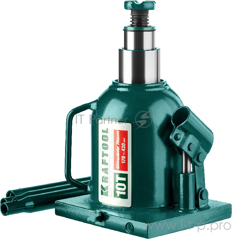 Домкрат KRAFTOOL 43463-10 гидравлический бутылочный doubleram сварной телескопический 10т 170-430м
