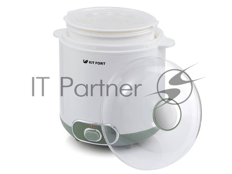 Йогуртница Kitfort KT-2005 20Вт 1б. 1500мл белый/зеленый