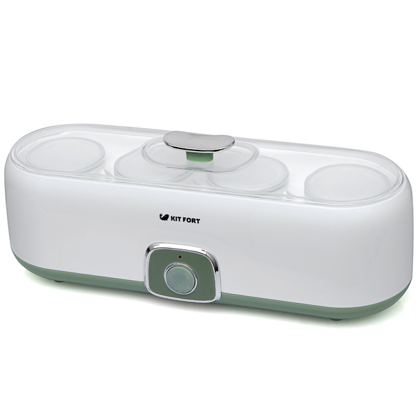 Йогуртница Kitfort KT-2006 20Вт 4б. 180мл белый/зеленый