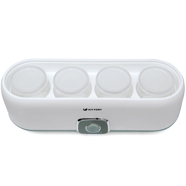 Йогуртница Kitfort KT-2006 20Вт 4б. 180мл белый/зеленый