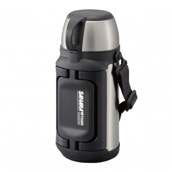 Термос универсальный Tiger MHK-A120 XC, 1.2 л (нержавеющая сталь, цвет серебристый, горловина 7см, крышка-кружка + пиала, складные пластиковые ручки,