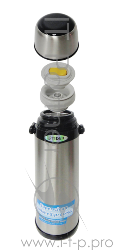 Термос классический Tiger MBI-A100 Clear Stainless, 1,0 л (нержавеющая сталь, цвет серебристый с черным, горловина 4,5см, крышка-кружка, регулируемый