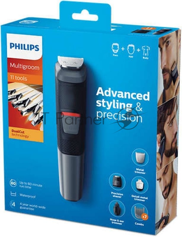 Триммер Philips MG5730/15 черный (насадок в компл:11шт)