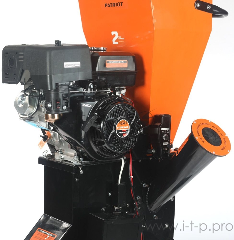 Измельчитель PATRIOT PT SB 100E 13лс 4ткт 3600об/мин макс4''(101м) 16ножей16 раструб/мусора160мм