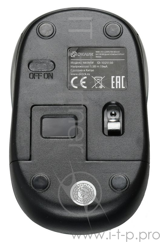 Мышь Oklick 665MW черный оптическая (1000dpi) беспроводная USB (3but)