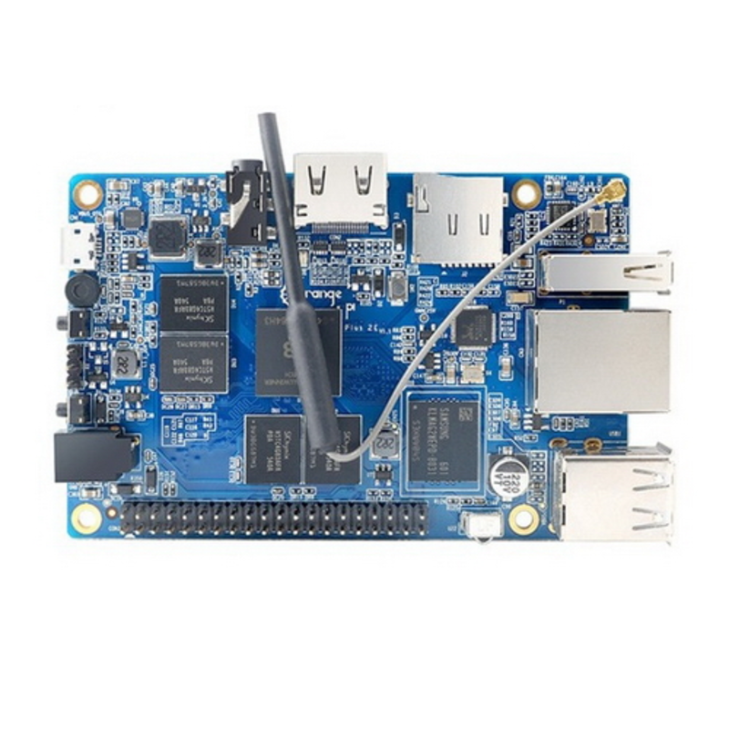 Компьютер одноплатный Orange Pi Plus 2E, Allwinner H3 Quad Core 1.6GHz, 2GB DDR3 RAM, HDMI, TF card slot (Max. 32GB), LAN, Three USB 2.0 HOST, one USB 2.0 OTG, WiFi, IR-port, 40xGPIO